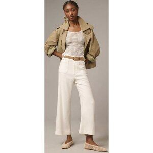 Maeve The Colette Pants Women’s 33 Tall Midnight Navy White High Rise NWT